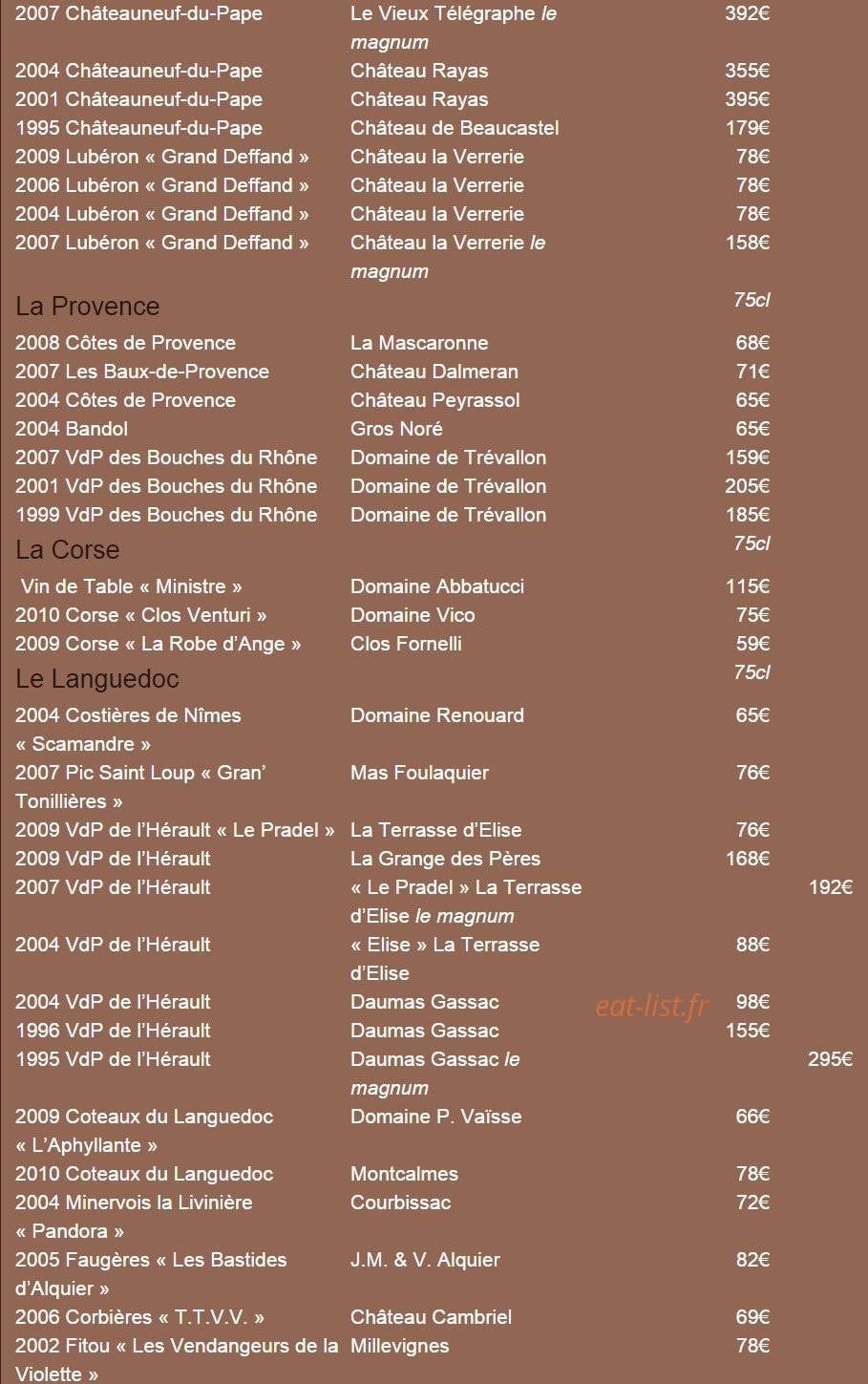 L'Arôme — carte page 18