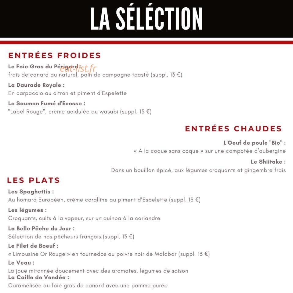 L'atelier étoile de joel robuchon — carte page 3