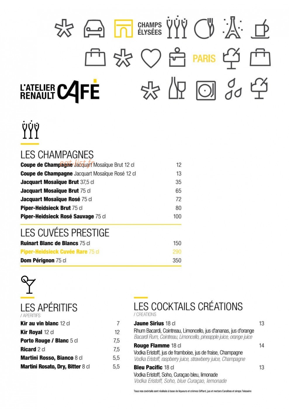 L'Atelier Renault Café — carte page 1