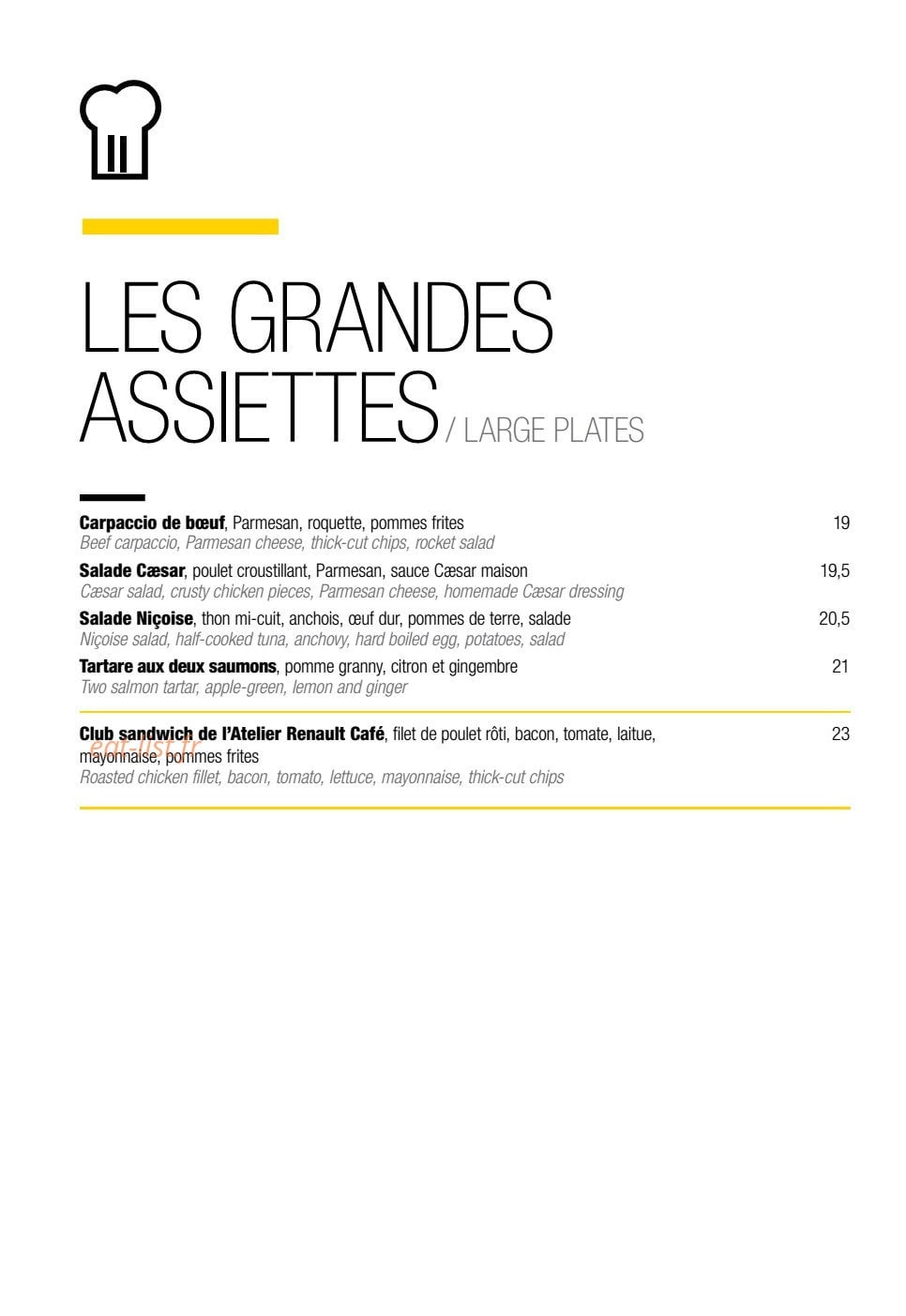 L'Atelier Renault Café — carte page 3