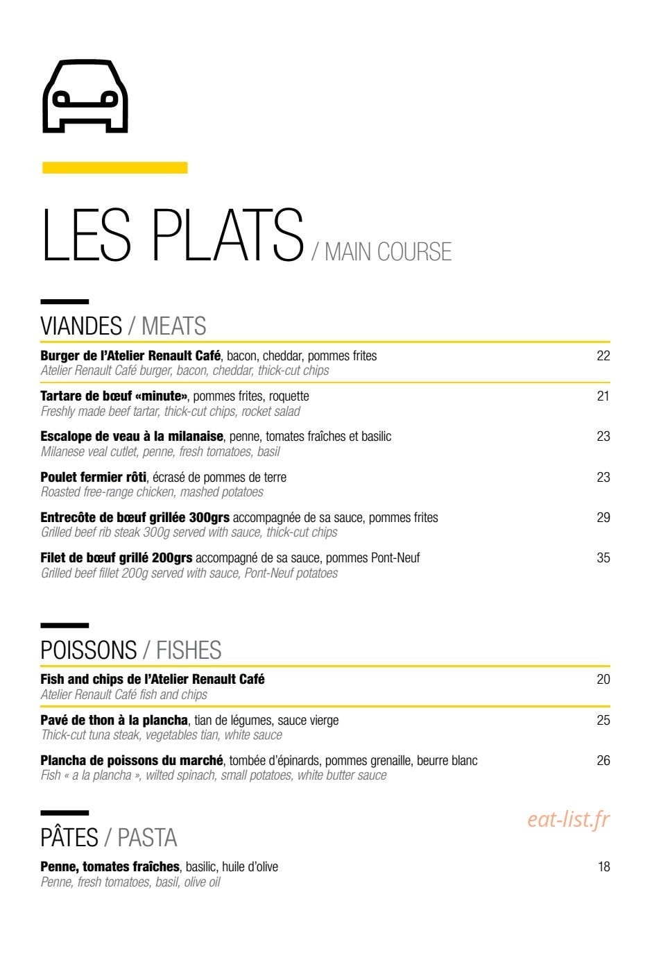 L'Atelier Renault Café — carte page 4