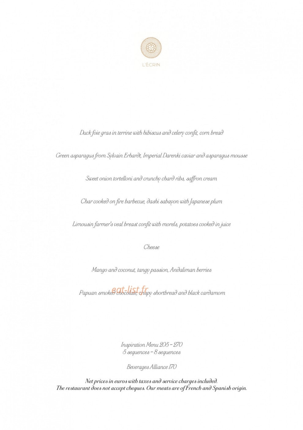 L'Ecrin — carte page 1