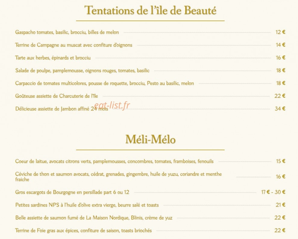 L'elysee — carte page 1