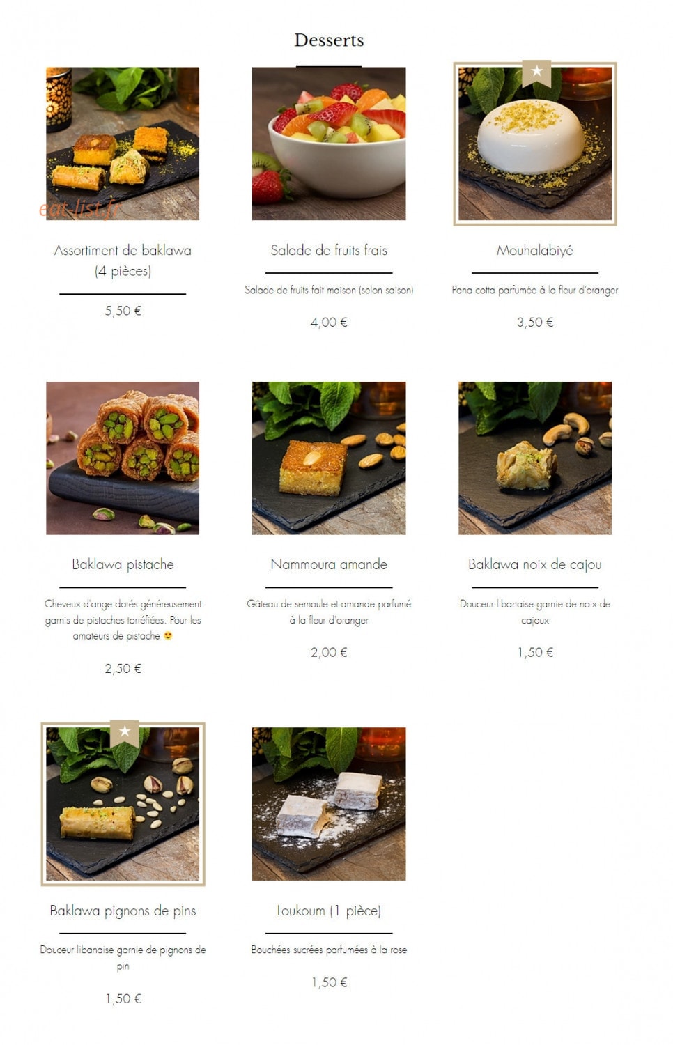 La Pause Libanaise — carte page 19