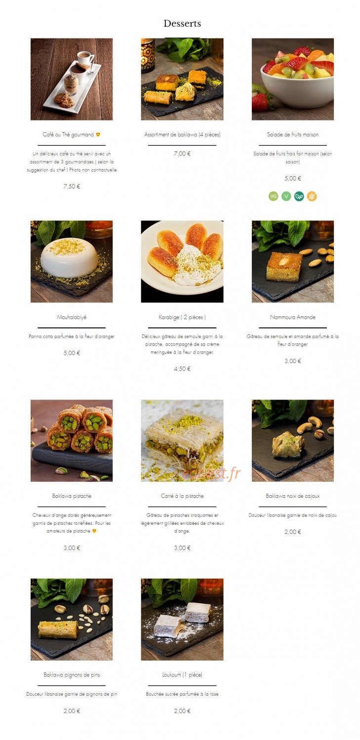 La Pause Libanaise — carte page 7
