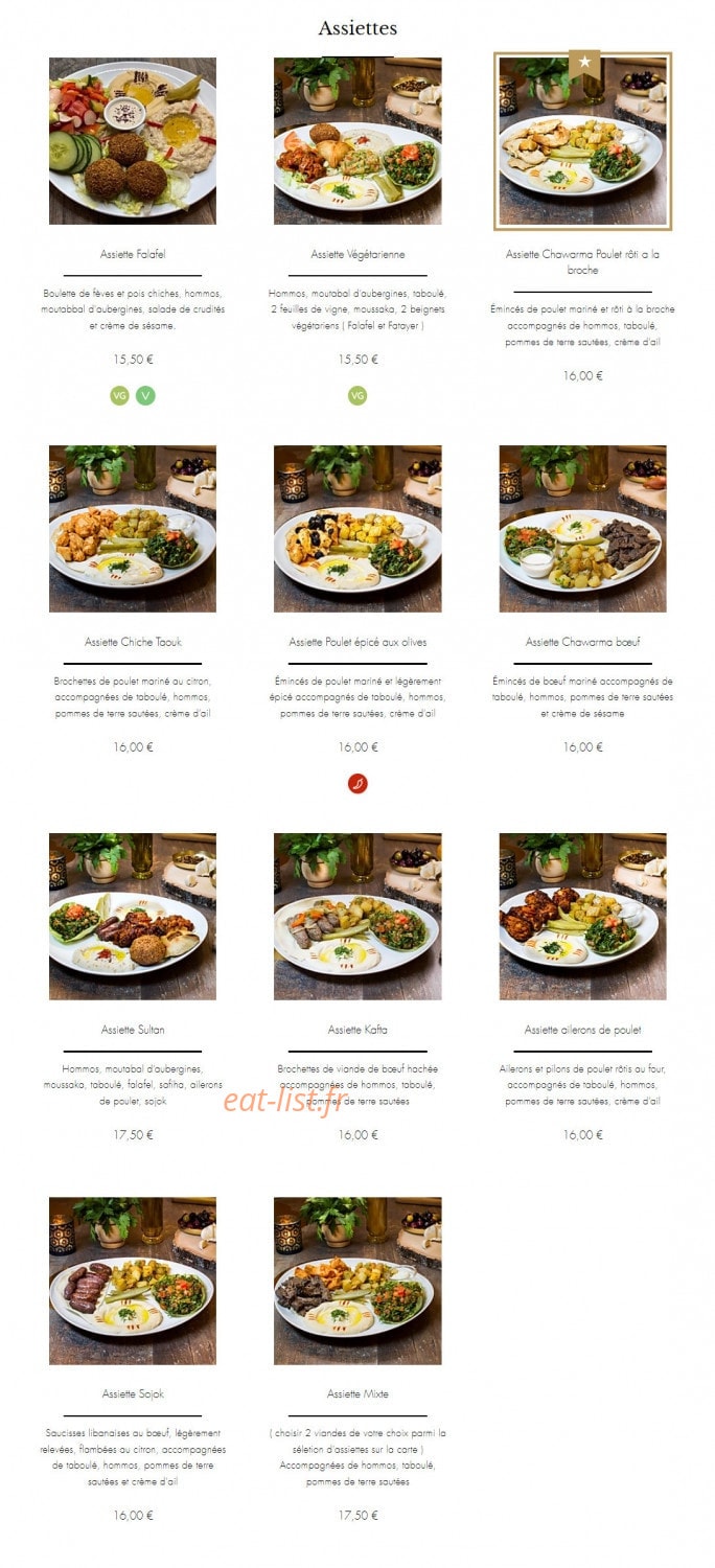 La Pause Libanaise — carte page 6