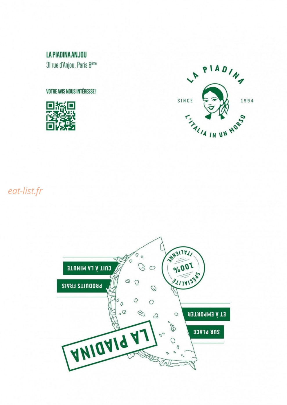 La Piadina — carte page 2