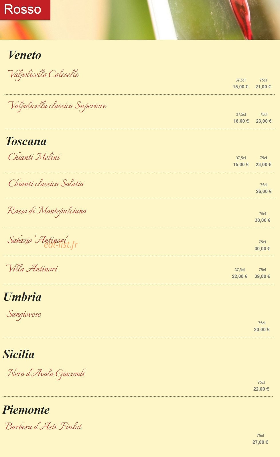 La Puttanesca — carte page 14