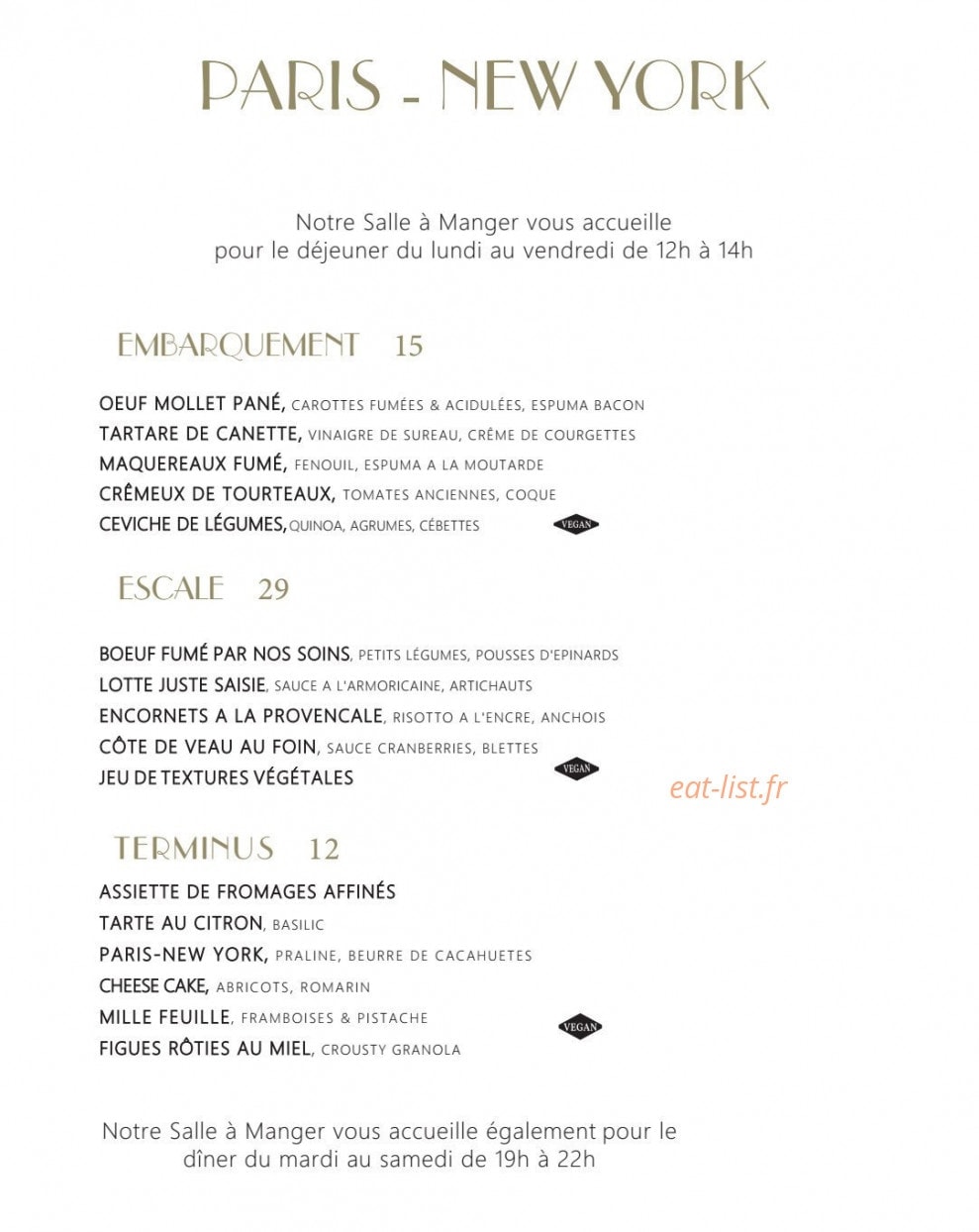 La Salle à Manger — carte page 1