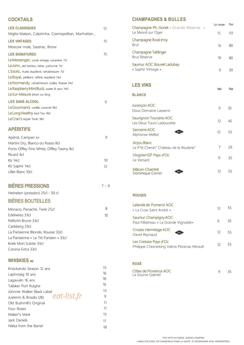 La Salle à Manger — carte page 6