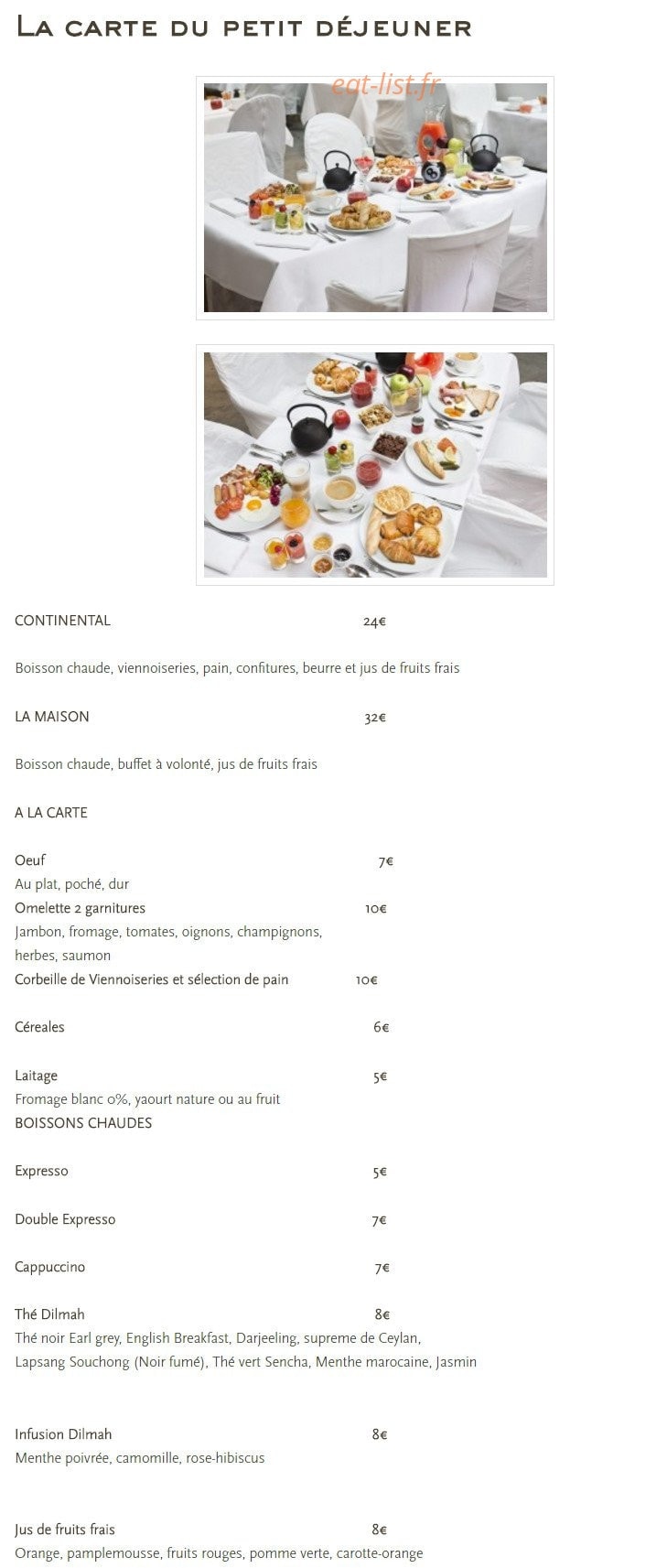 La Table du Huit — carte page 3