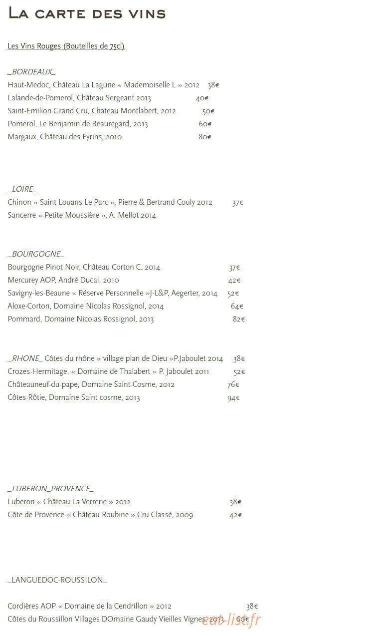 La Table du Huit — carte page 4