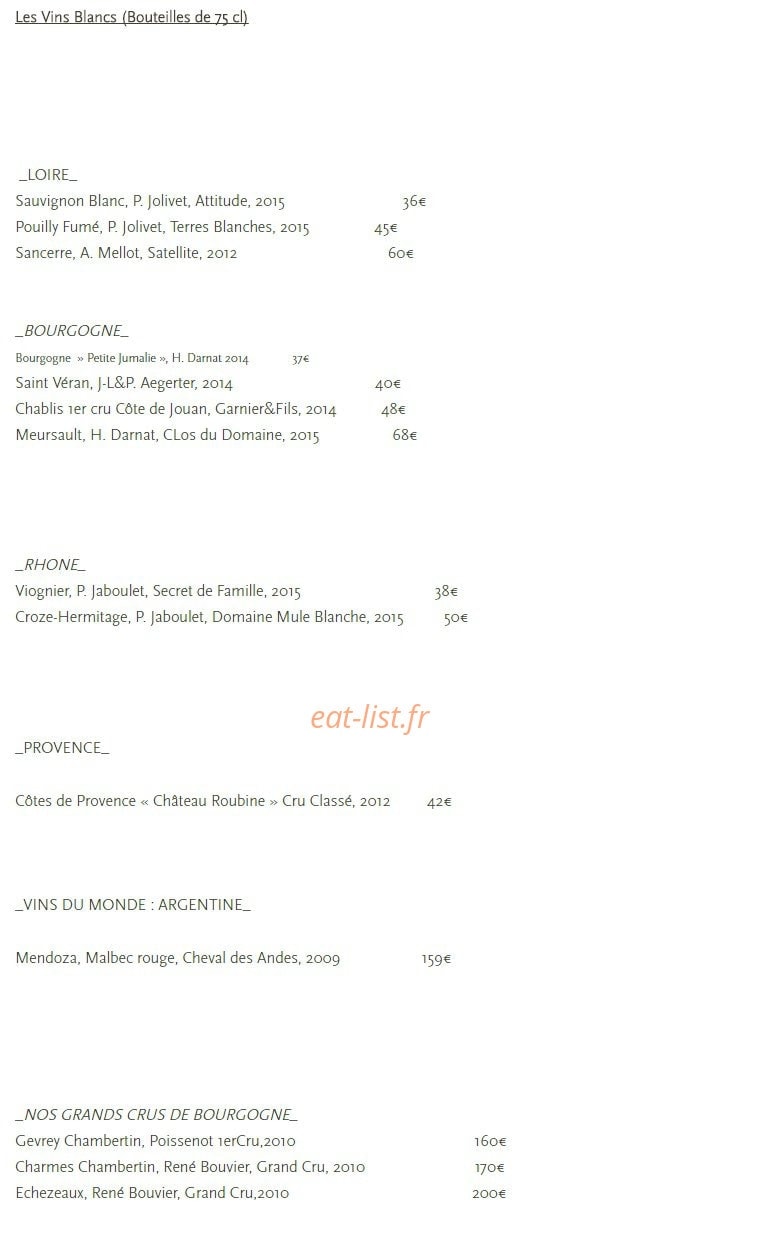 La Table du Huit — carte page 5