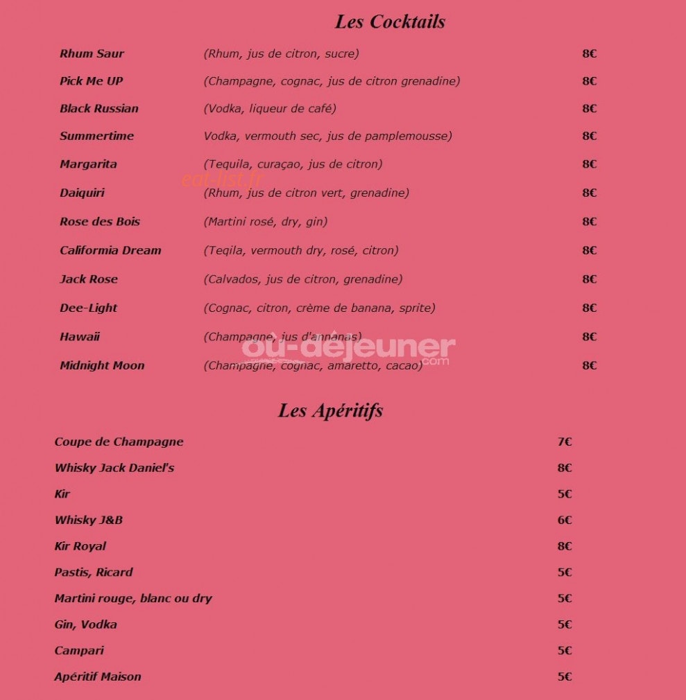 Le 27 Gourmand — carte page 7