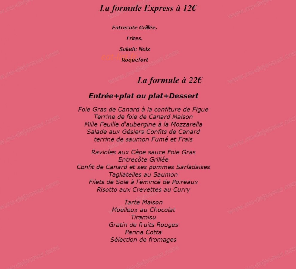 Le 27 Gourmand — carte page 5