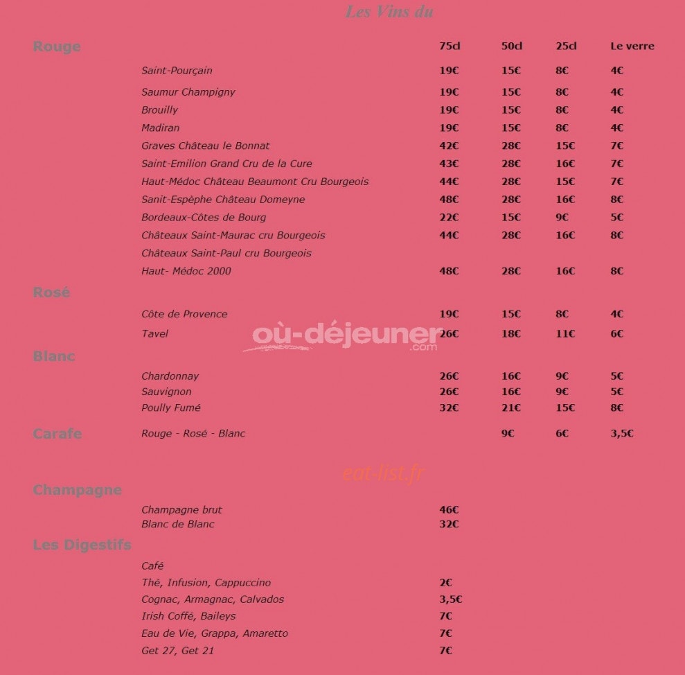 Le 27 Gourmand — carte page 6