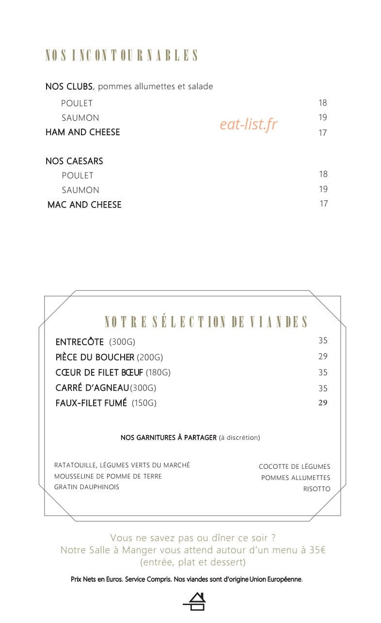 Le Bar Le Club — carte page 2