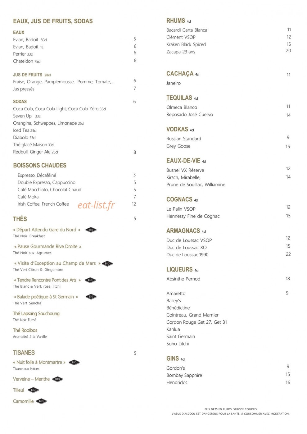 Le Bar Le Club — carte page 3