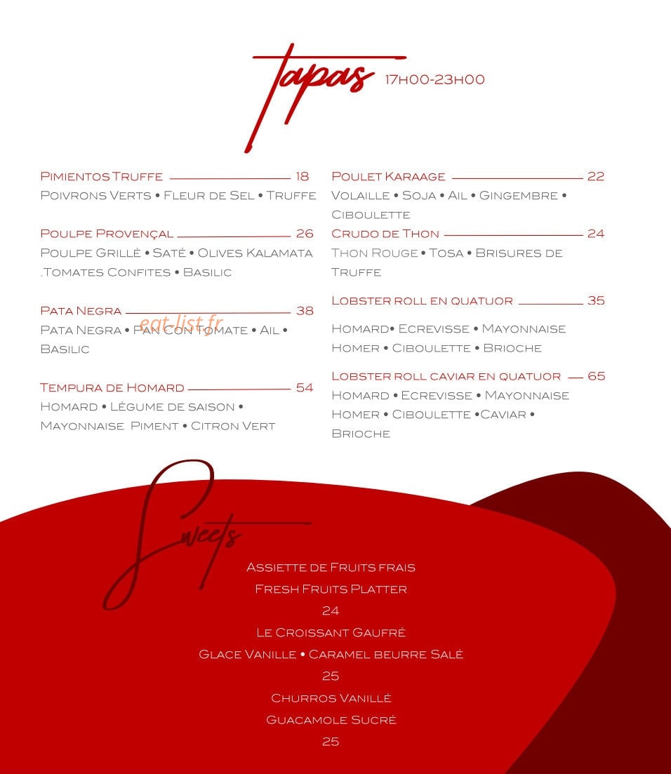 Le Bar Long — carte page 12