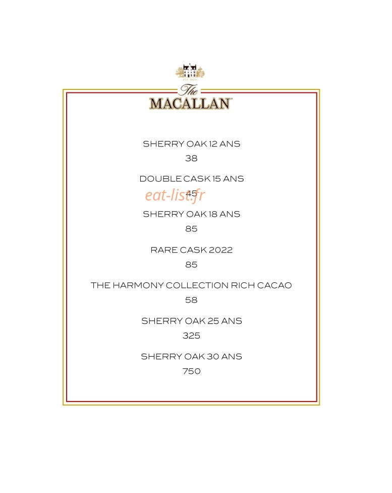 Le Bar Long — carte page 21