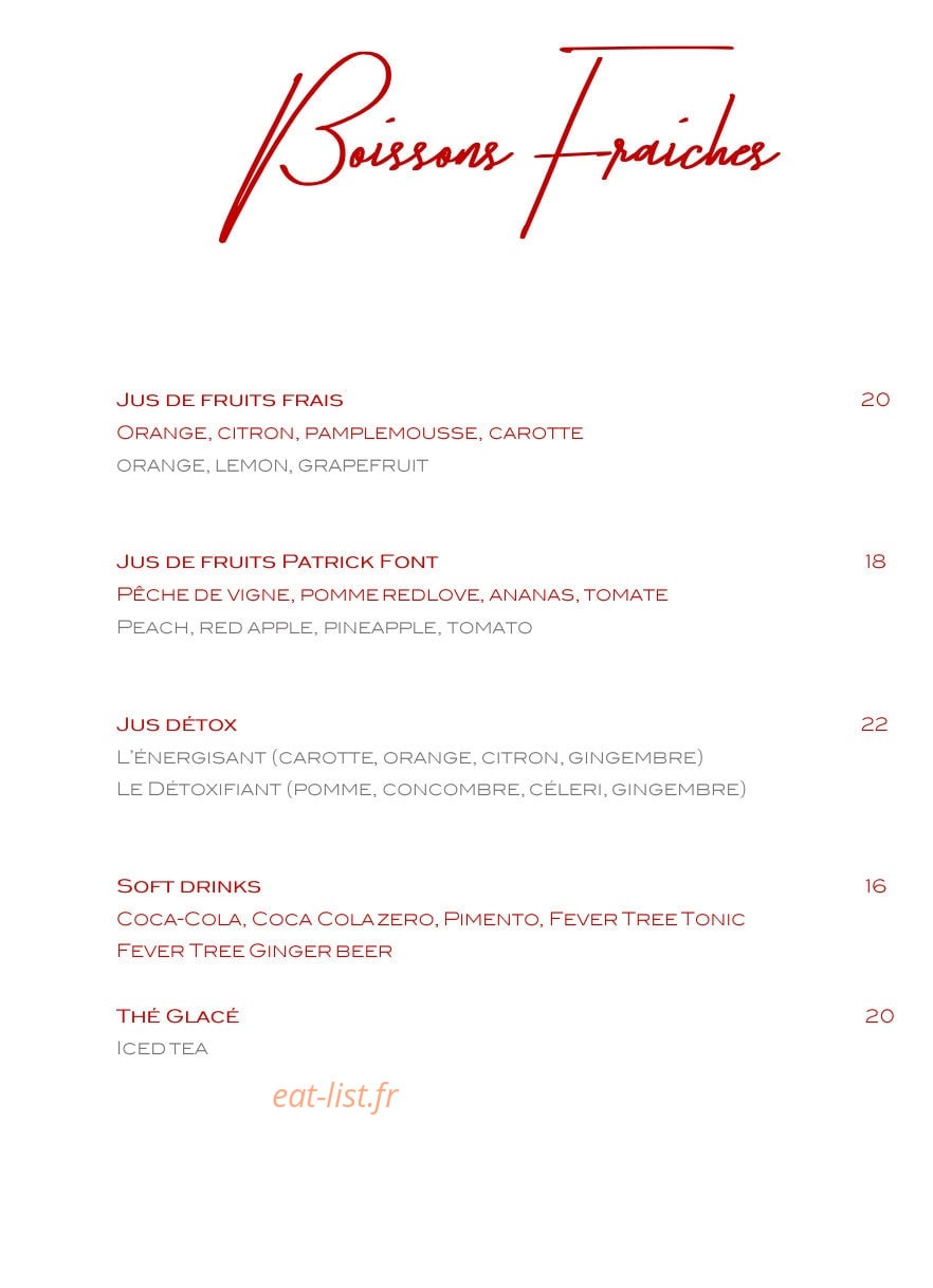 Le Bar Long — carte page 9
