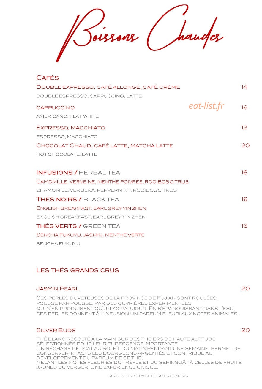 Le Bar Long — carte page 10