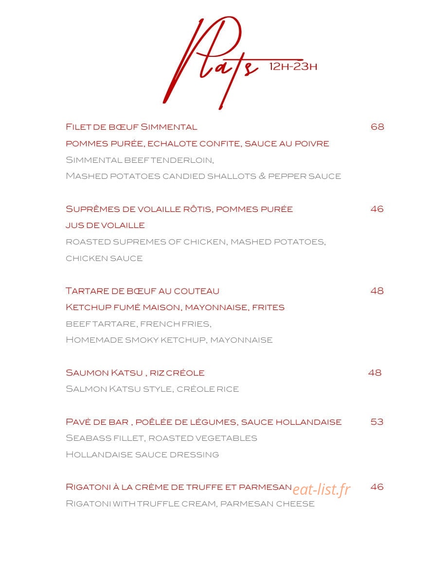 Le Bar Long — carte page 7