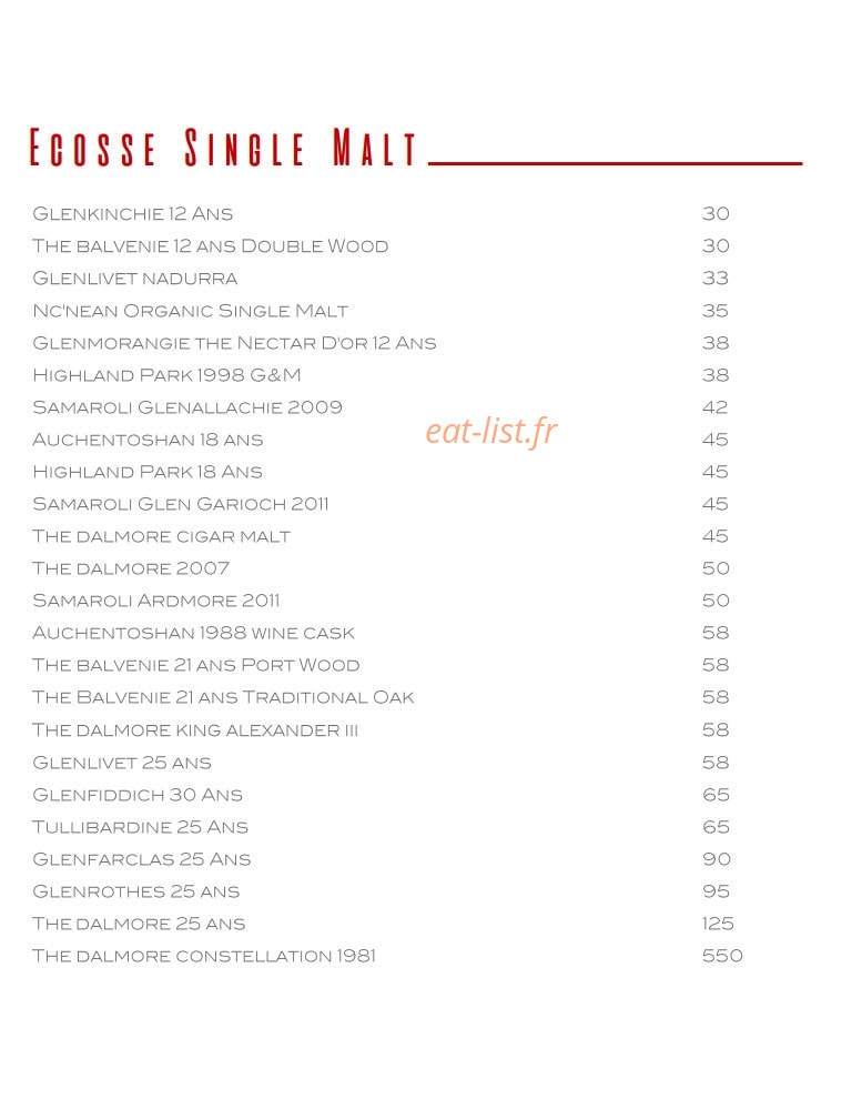 Le Bar Long — carte page 22