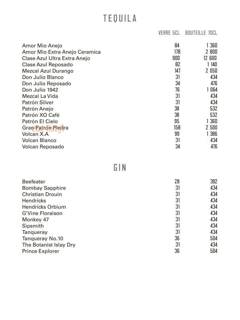 Le Bar — carte page 17