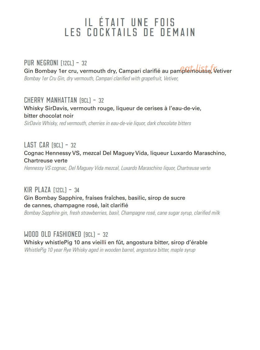 Le Bar — carte page 5