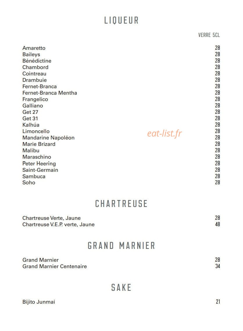 Le Bar — carte page 22