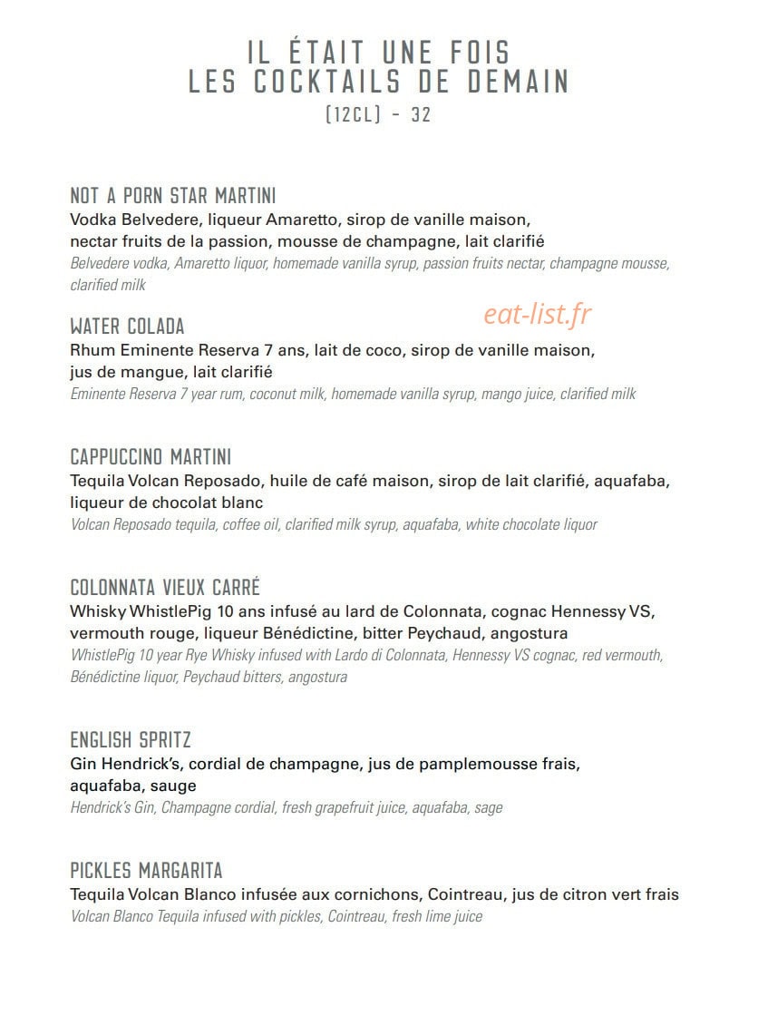 Le Bar — carte page 4