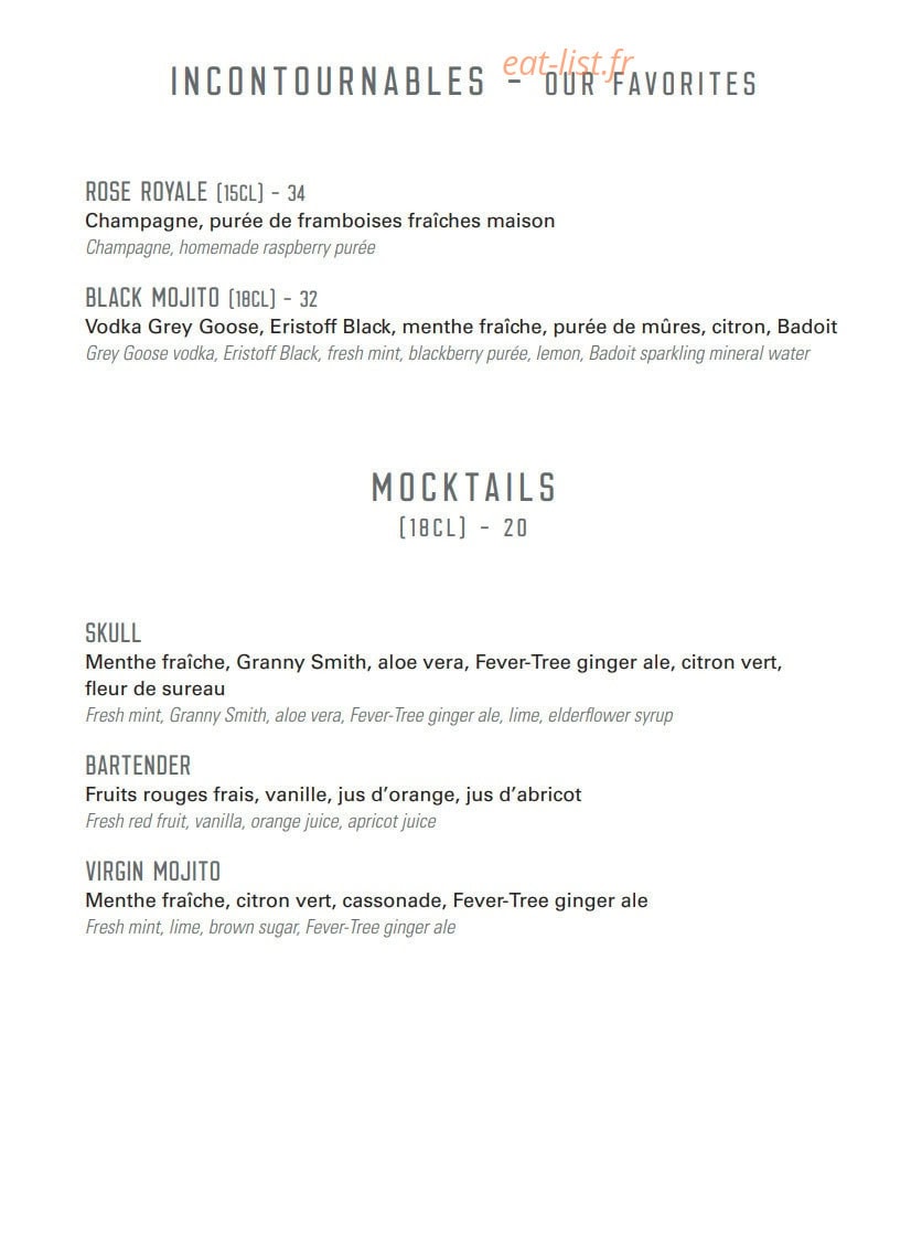 Le Bar — carte page 6