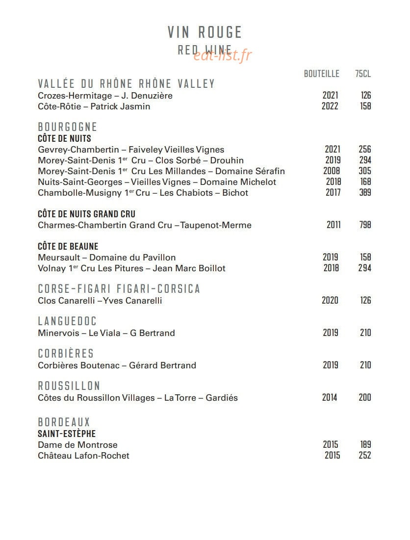 Le Bar — carte page 13