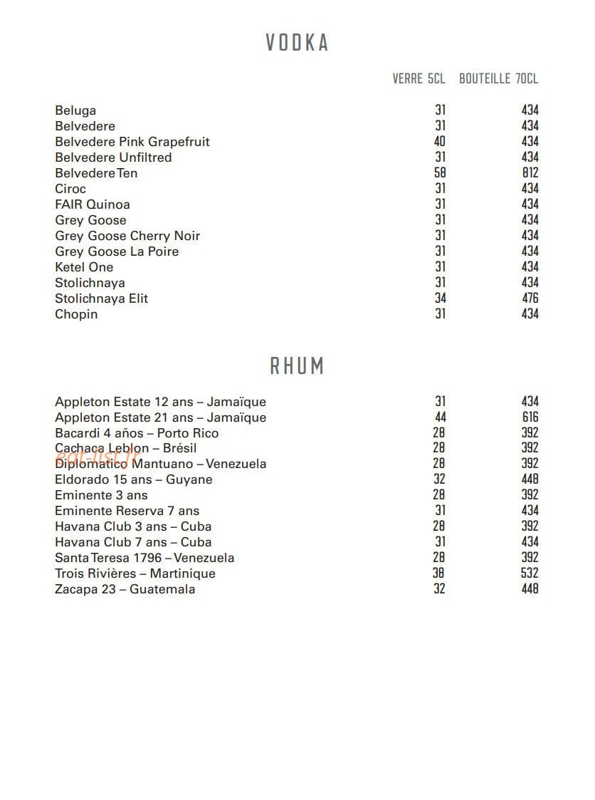 Le Bar — carte page 18