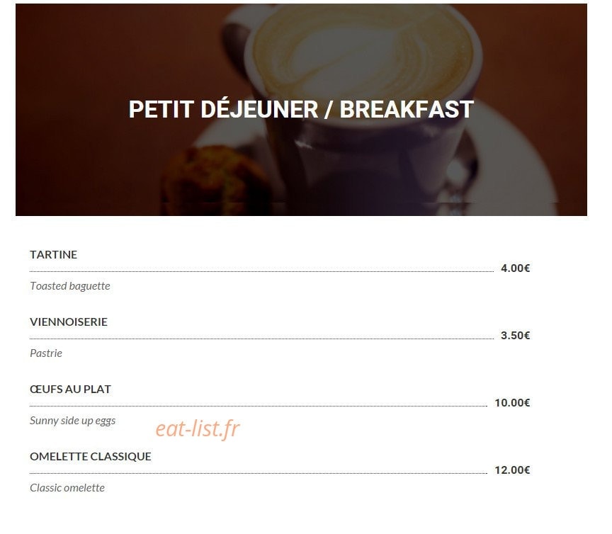 Le Bistro 25 — carte page 17