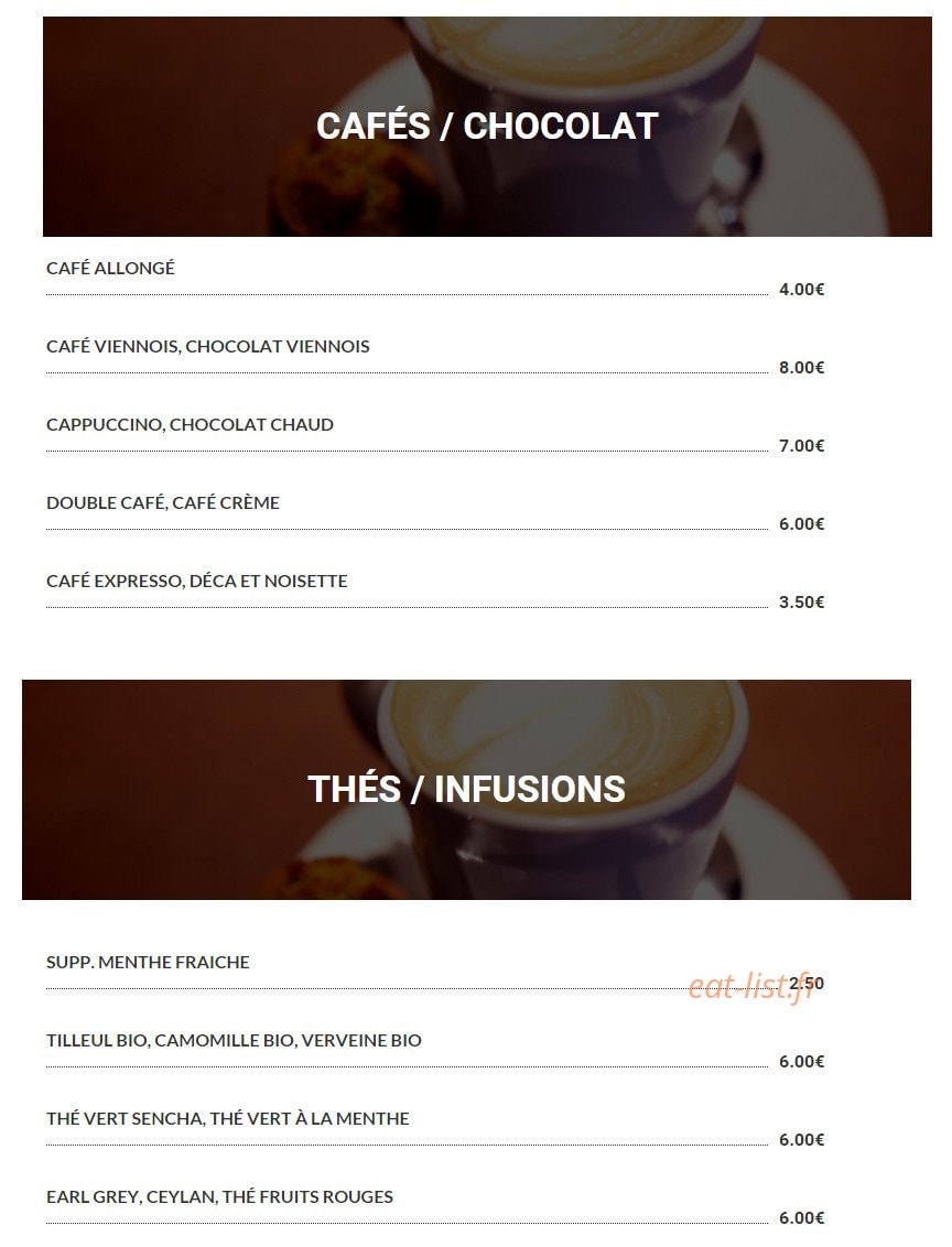 Le Bistro 25 — carte page 19