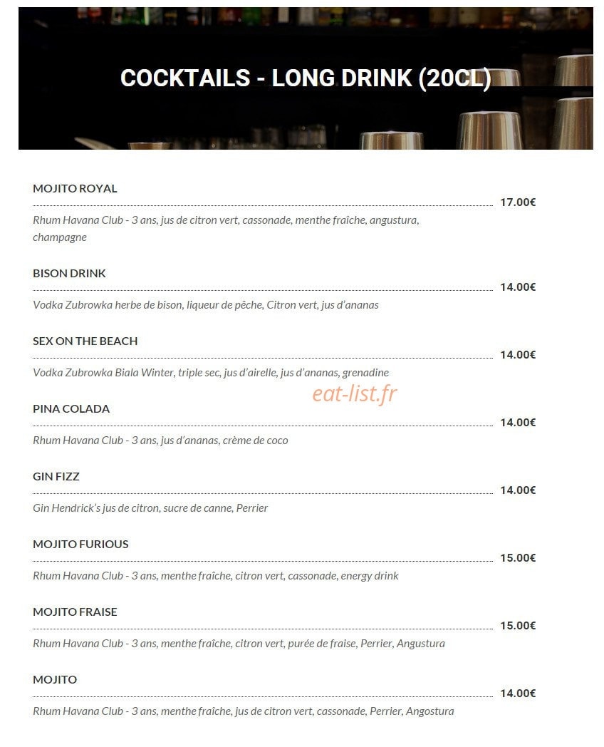 Le Bistro 25 — carte page 12