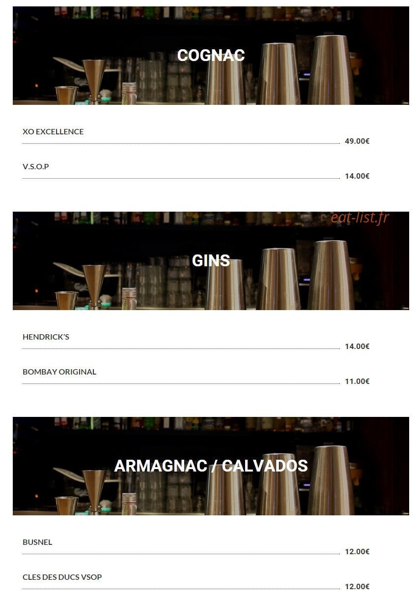 Le Bistro 25 — carte page 16