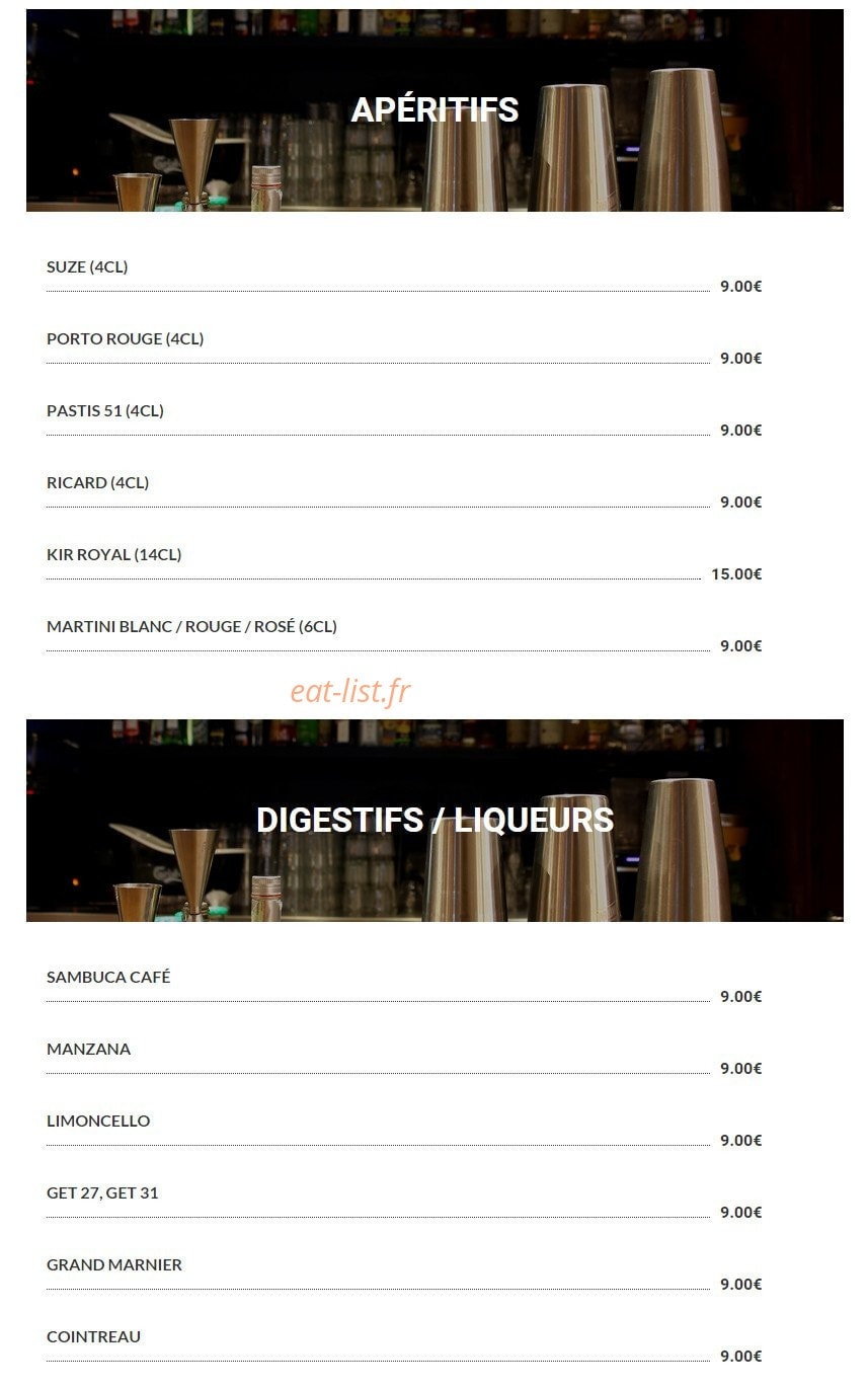 Le Bistro 25 — carte page 9