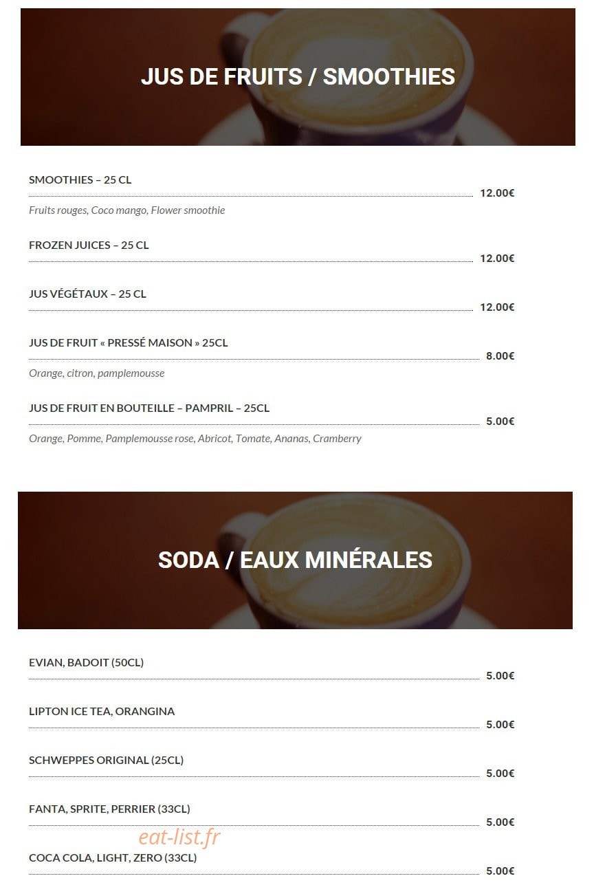 Le Bistro 25 — carte page 20