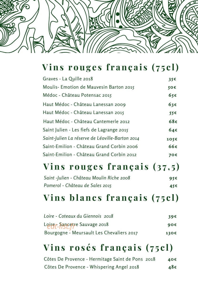 Le Boccador — carte page 12