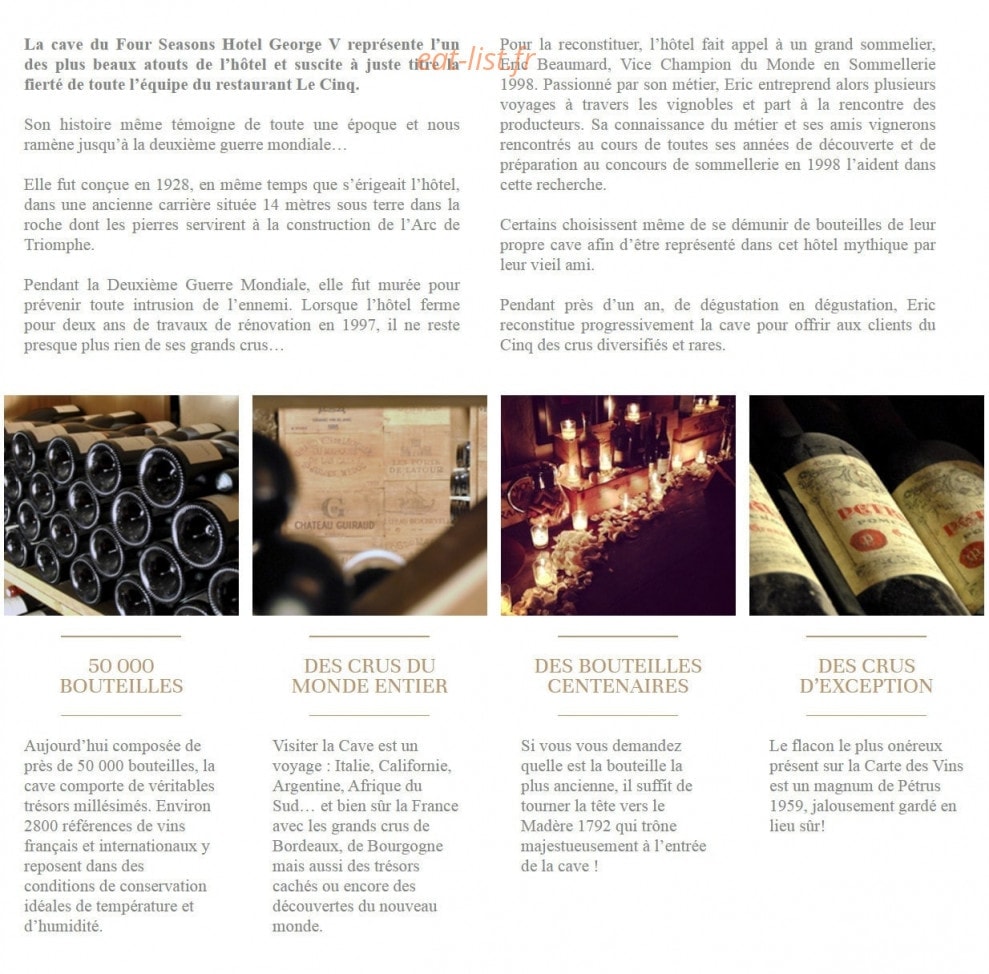 Le Cinq — carte page 4