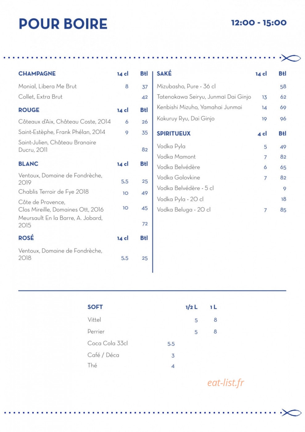 Le Comptoir du Caviar — carte page 4