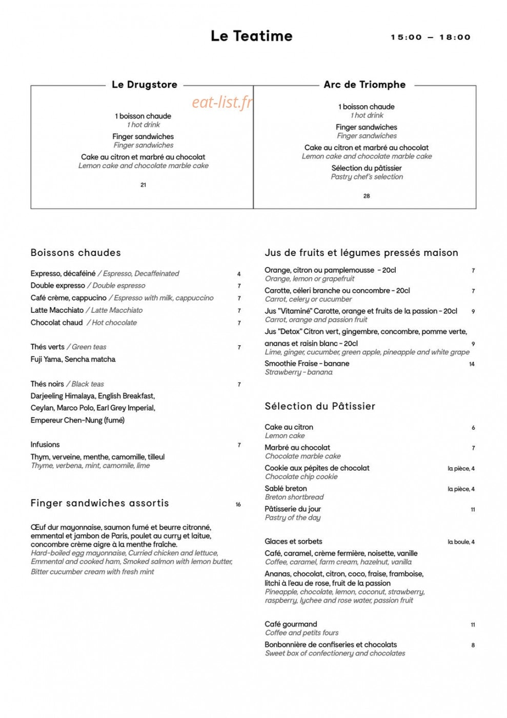Le drugstore — carte page 3
