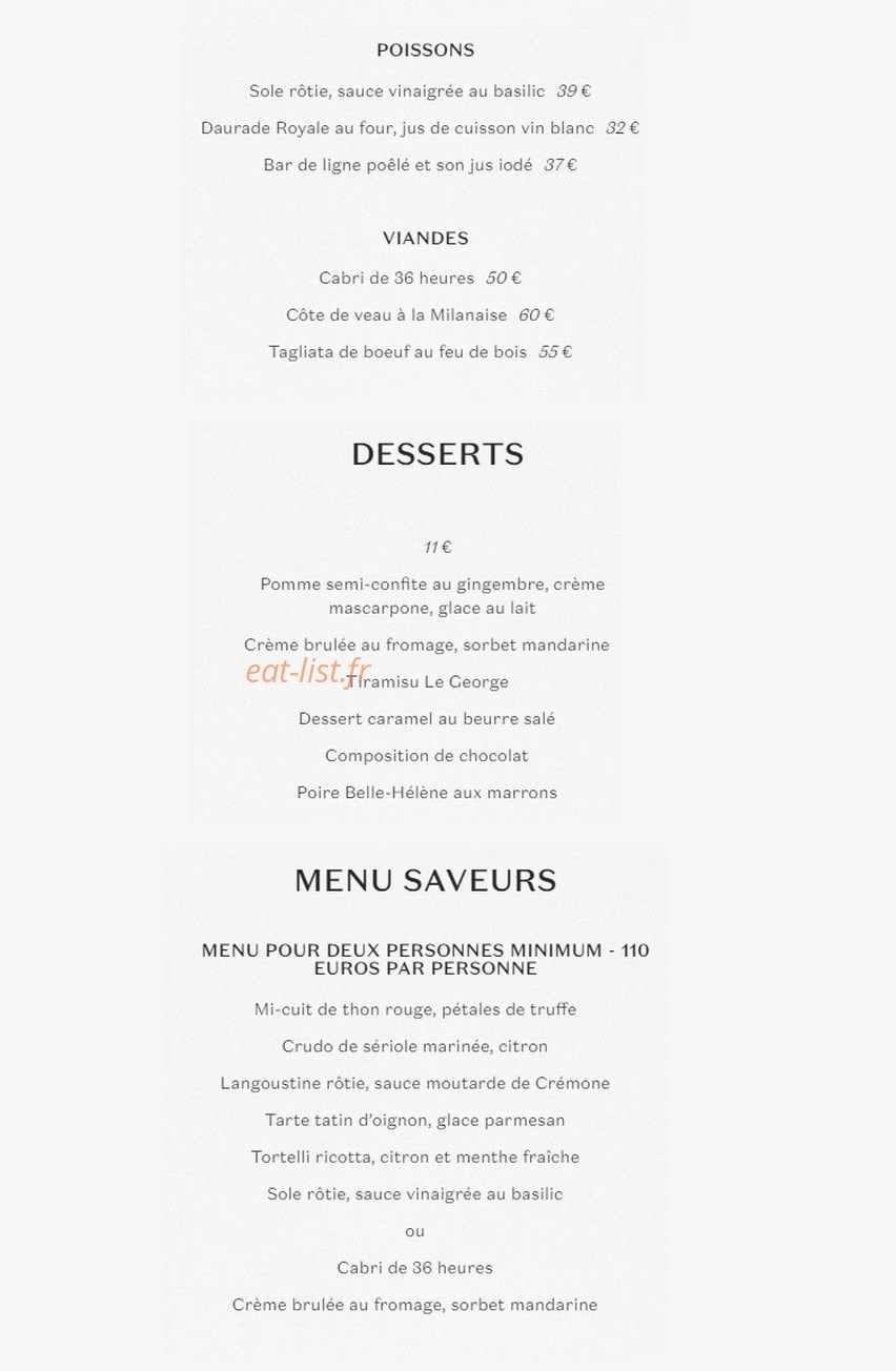 Le George — carte page 2