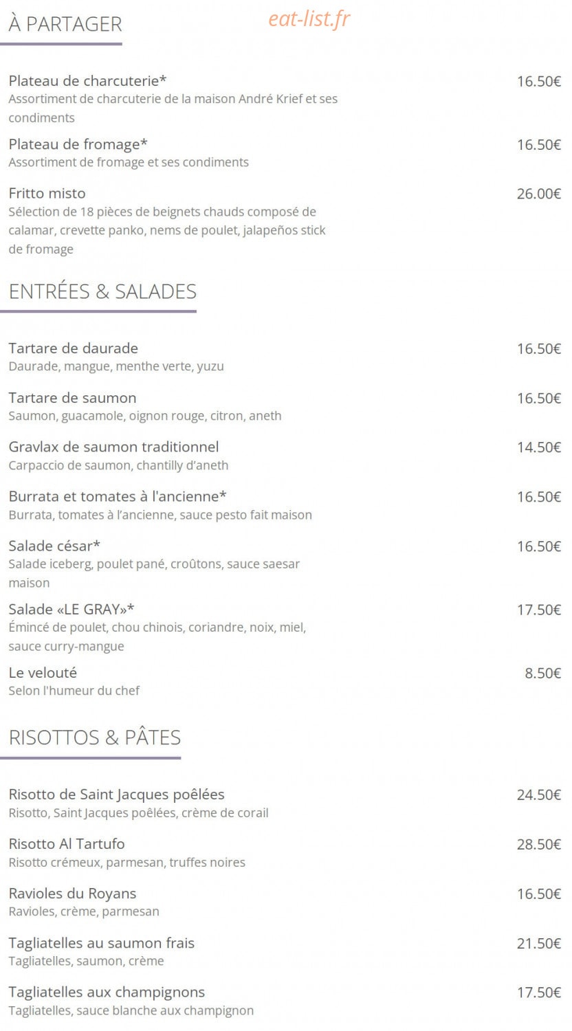 Le Gray — carte page 1