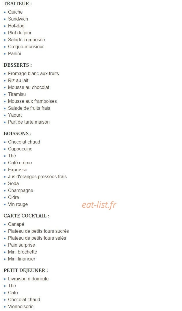 Le Pain du Faubourg — carte page 2
