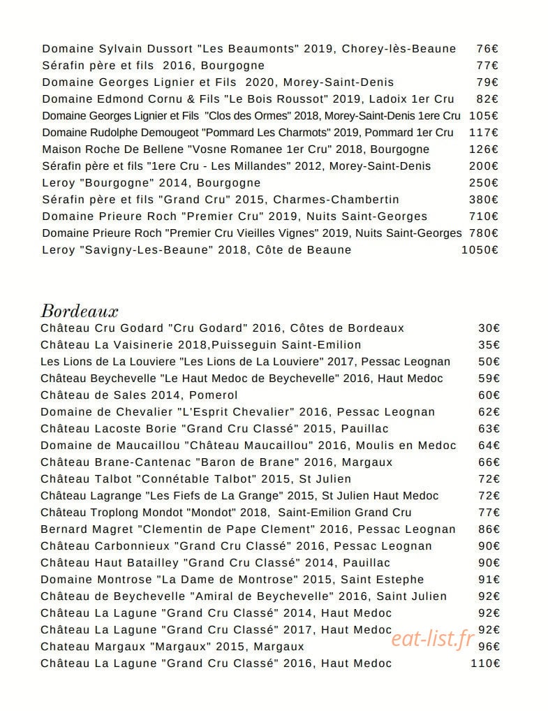 Le Petit George — carte page 8