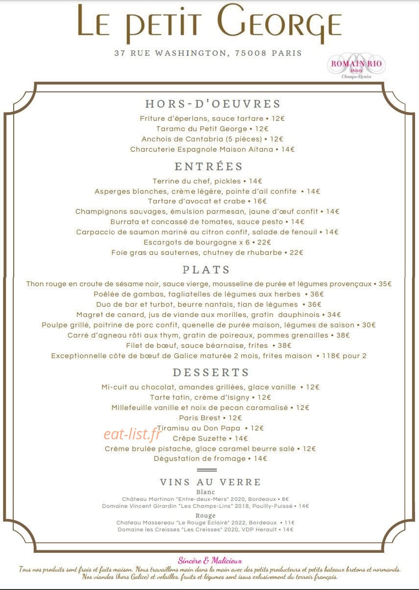 Le Petit George — carte page 1